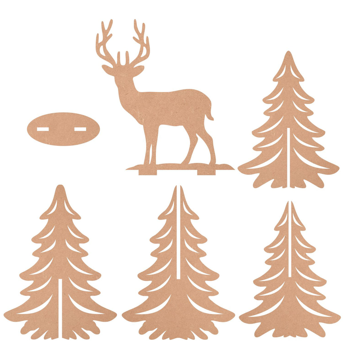 Buy MDF Christmas Tree With Reindeer Base Online At Best Price Hobby