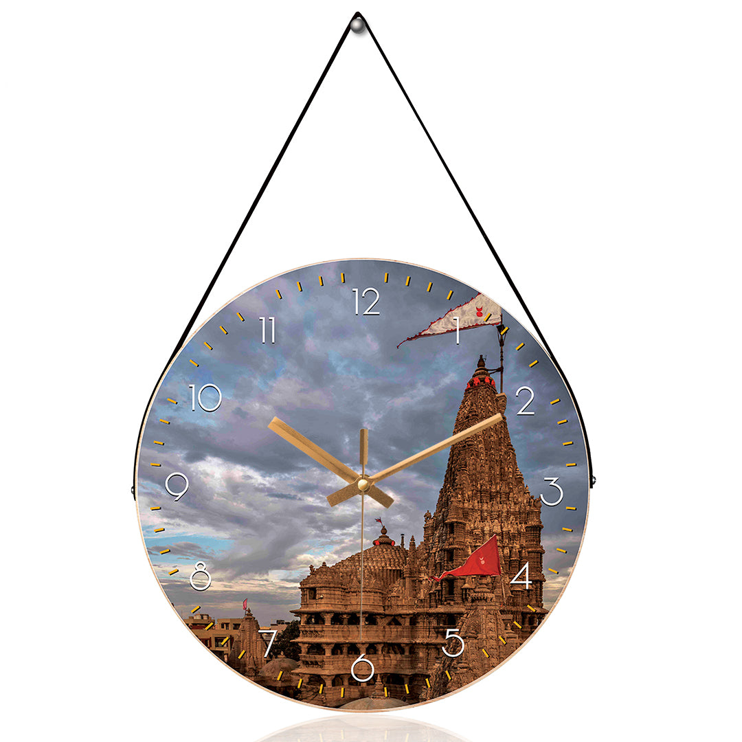 Temple dwarka wall clock Hobby Decor Pvt Ltd