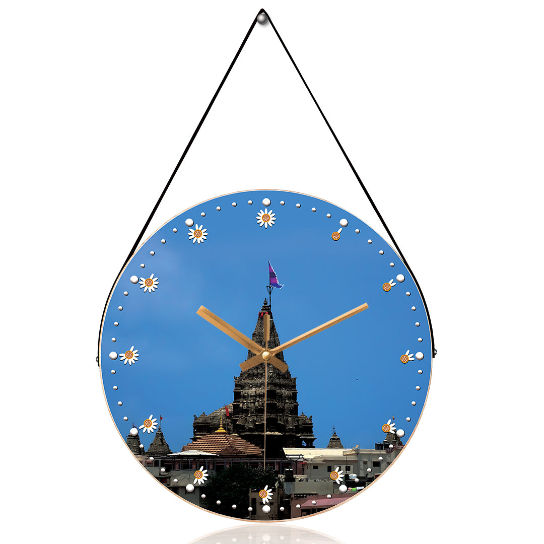Temple dwarka wall clock Hobby Decor Pvt Ltd