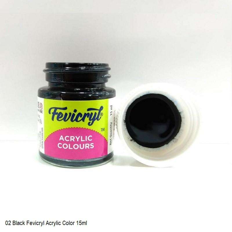 Fevicryl Acrylic Paint - Black (02)