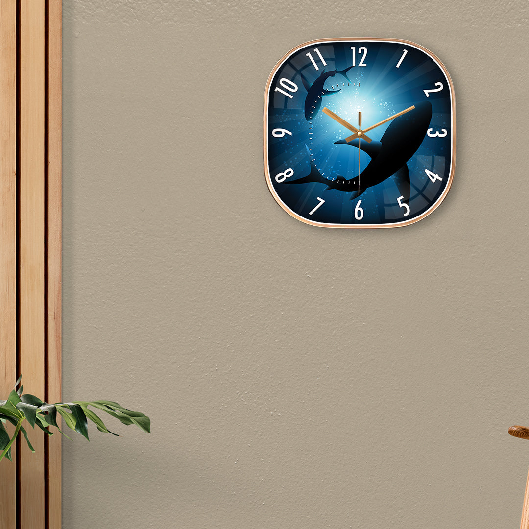 Blue fish wall clock Hobby Decor Pvt Ltd