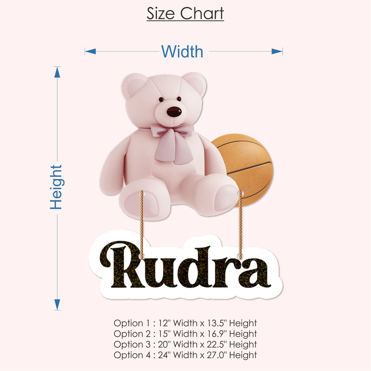 Teddy Theme Kids Name Board– Hobby Decor Pvt Ltd