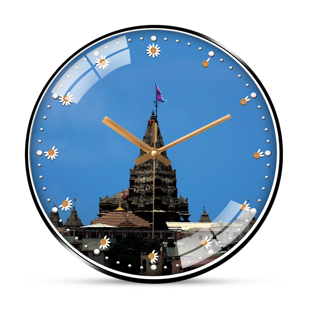 Temple dwarka wall clock Hobby Decor Pvt Ltd