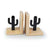 Pine Wood Cactus Book Ends