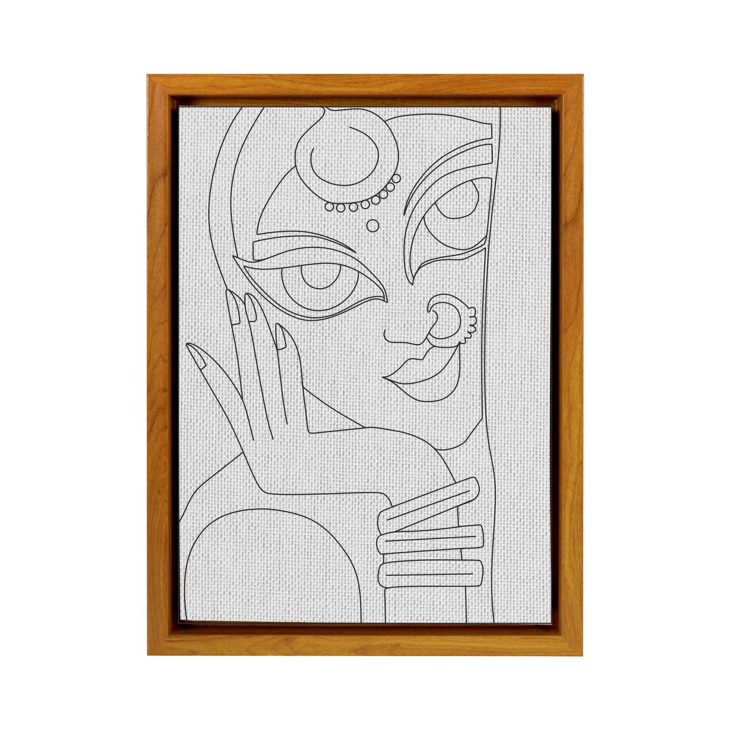 Royal Lady Madhubani Painting DIY Framed Canvas Base for Painting ...