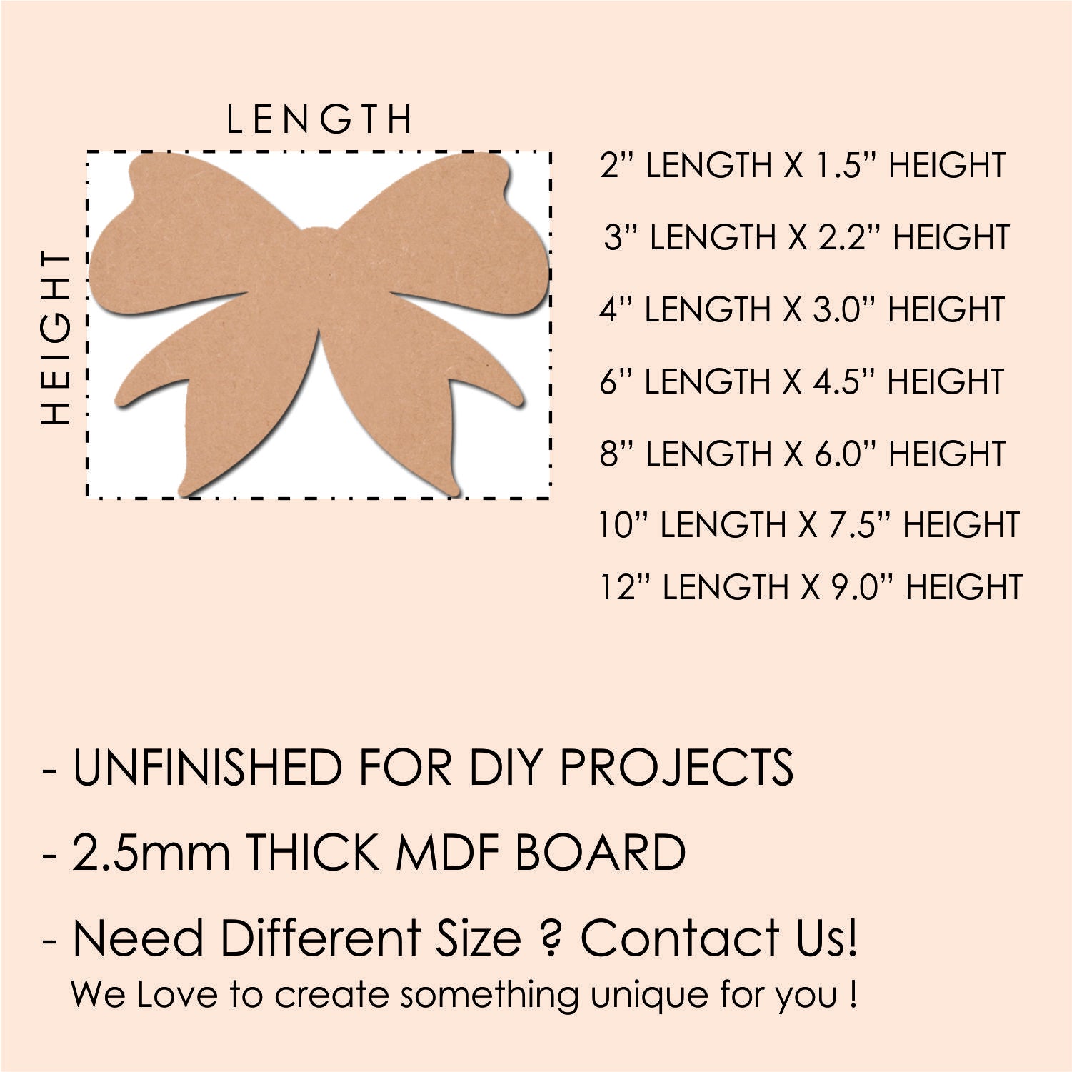 Hair Bow MDF Cutout– Hobby Decor Pvt Ltd
