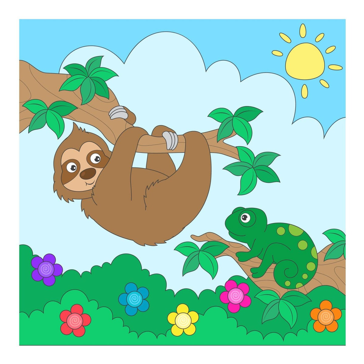 Lazy Sloth DIY Canvas Base for Painting– Hobby Decor Pvt Ltd