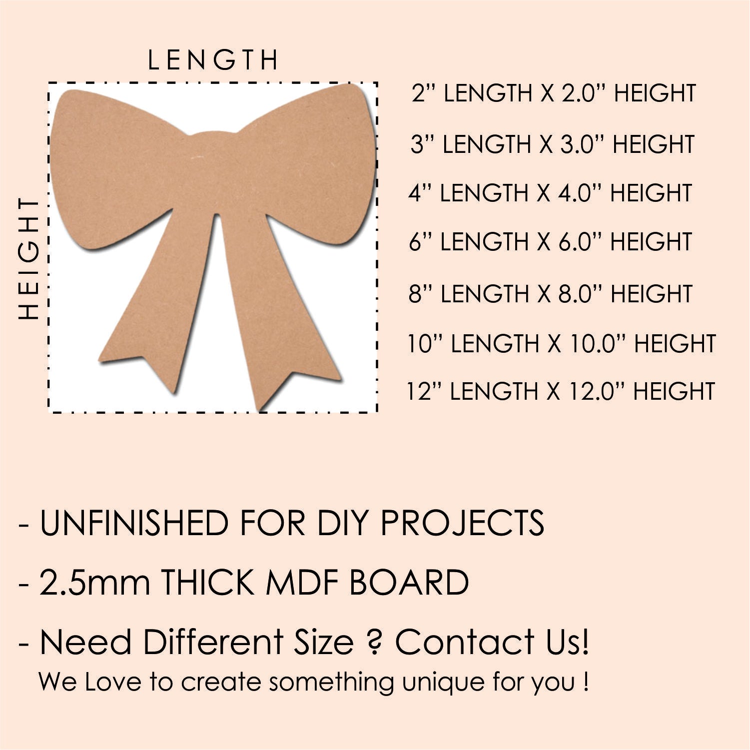 Buy MDF Ribbon Bow Cutout Online At Best Price– Hobby Decor Pvt Ltd